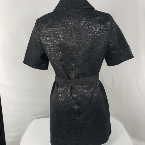 SimplyVera Wang Brocade Short Sleeve Trench Coat - Picture 4 of 8